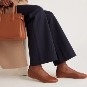 Nwb Quince Italian Leather glove ballet flat in cognac size 7.5 brand new w/box